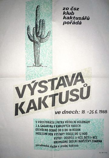 Vstava kaktus, Karlovy Vary, 1988, 42,5 x 29,5 cm